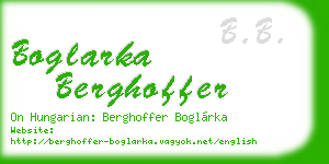 boglarka berghoffer business card