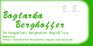 boglarka berghoffer business card